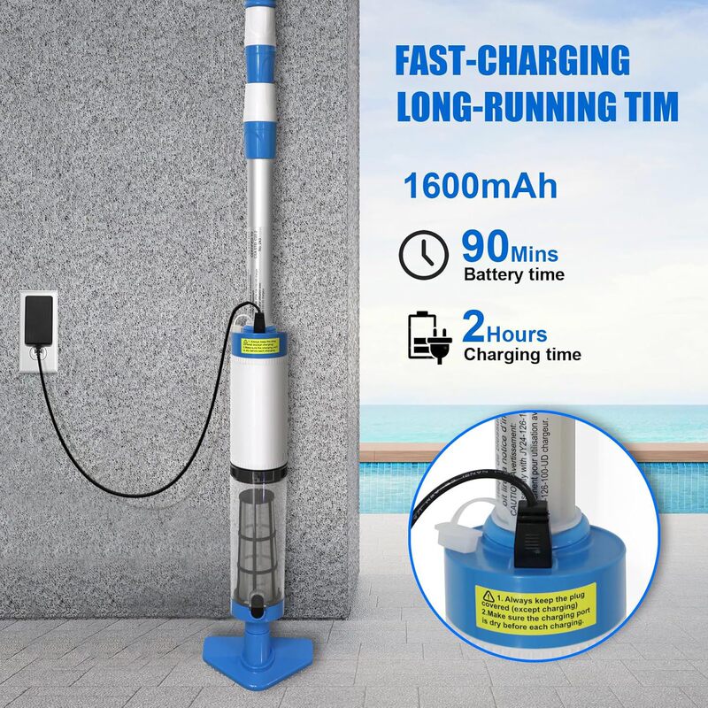 Vacuum Pool Cleaner 3 in 1 Cordless Handheld Run Time Super 100 Minutes Handheld Cleaner