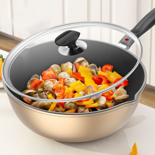 Honeycomb frying pan, non-stick pan, household cooking pot, induction cooker, special pan, gas stove special