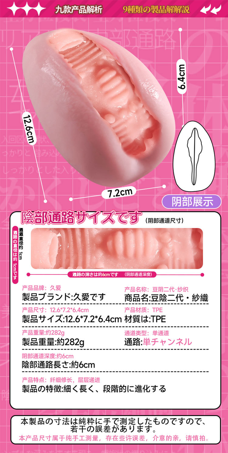 Jiuai Douyin Series Half-Body Male Masturbator Aircraft Cup in TPE, Manual Use, Flesh Tone — detail image 24