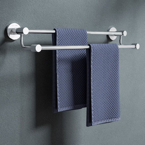 Towel Rack 304 stainless steel without drilling double rod towel bar bathroom shower storage rack bathroom hardware hook