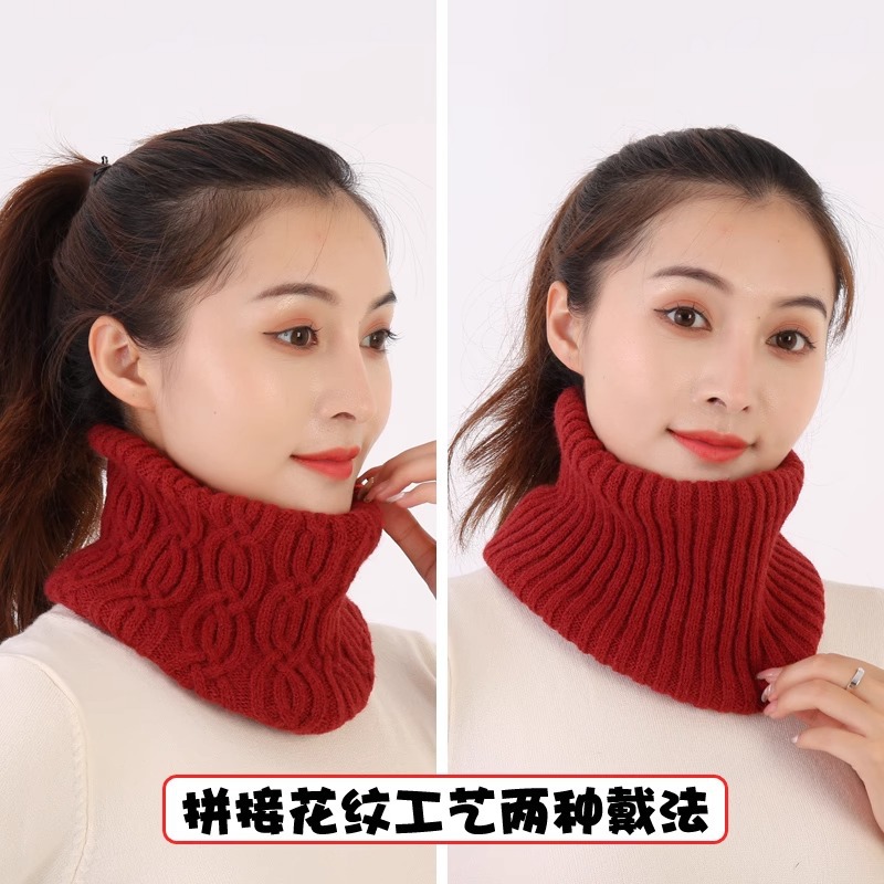 Nuevo hilo de Jersey de punto bufanda para mujer Otoño e Invierno estilo coreano versátil grueso cálido cuello protección color sólido bufanda collar falso