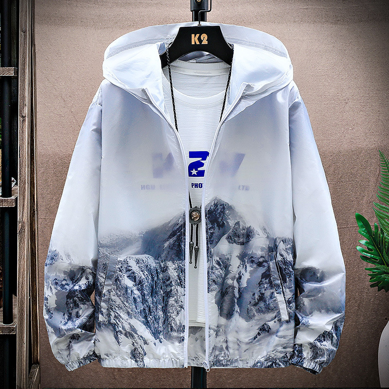 Hooded Summer Sun Protection Clothing Men's Casual Thin 2024 New Outdoor Casual Trendy Brand Cool Light Jacket