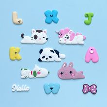 PVC软胶硅胶贴片卡通可爱趴趴兔子熊猫家居diy小配件水杯冰箱贴