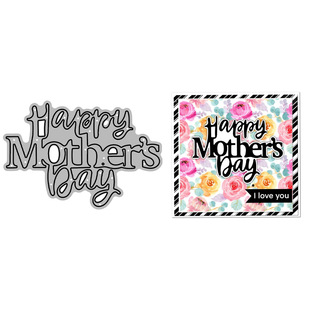 Handbook Decoration Mother's Day Greetings Handmade Paper Art Carbon Steel Knife Mold Silicone Seal Embossing Knife Mold Cross-Border Delivery