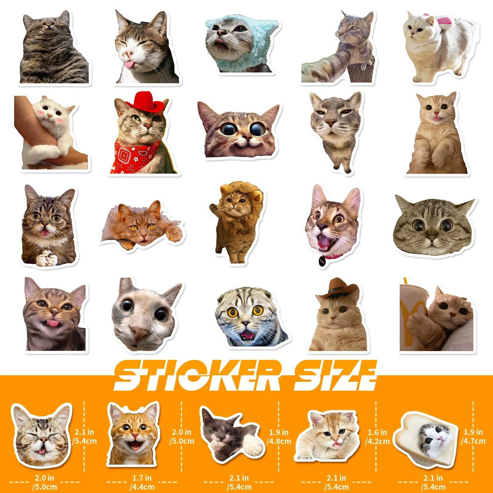 50 котинговые наклейки кошки милые котята CUTE сеть красный кот эмодзи наборы граффити кросс-бордер наклейка оптом