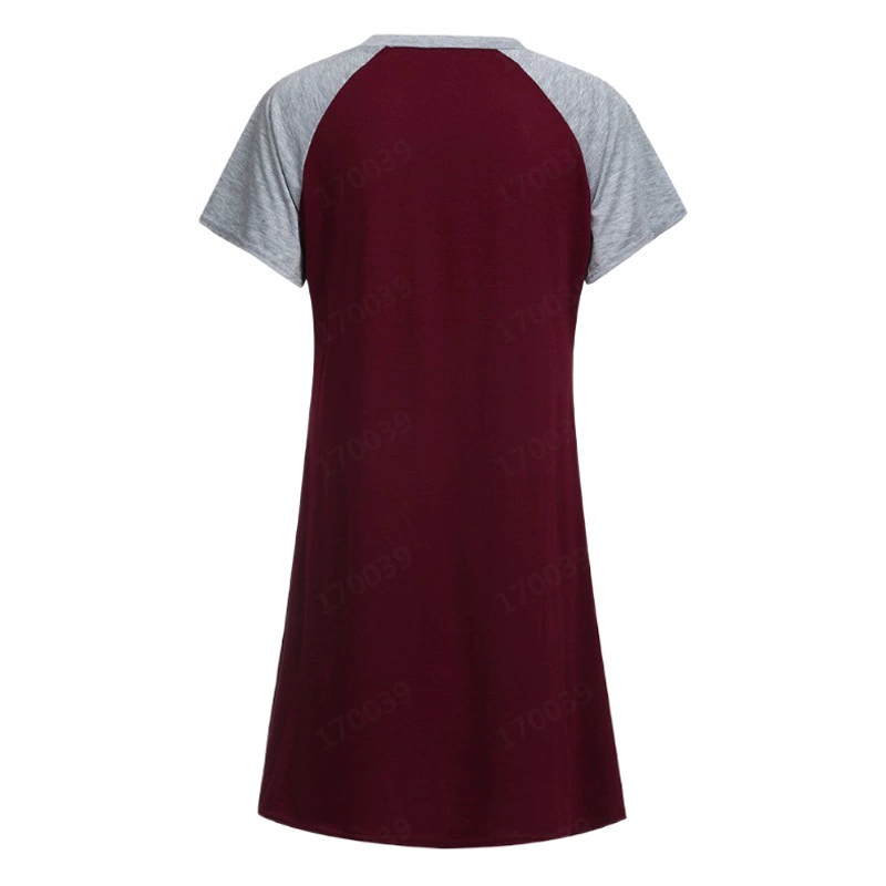Внешняя торговля Одежда для беременных Амазонка взрыв шею с коротким рукавом кормление грудью открытие цвет соответствия беременных женщин платье пижамы