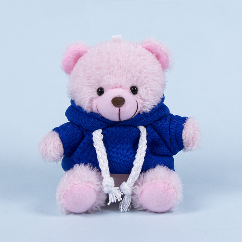 Lindo osito llavero colgante regalo creativo muñecas de peluche vestidas osito de peluche colgante de mochilas escolares para parejas