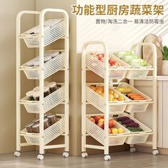 厨房置物架落地多层小推车家用可移动置物架收纳蔬菜储物架落地式