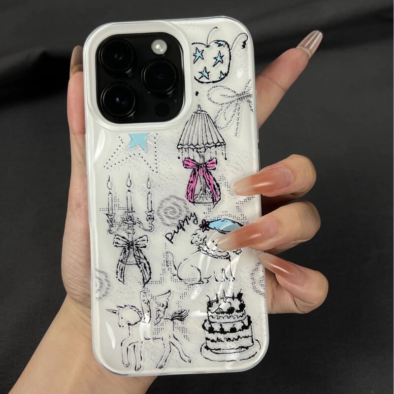 Retro Candlestick Unicorn Suitable for Apple 17Pro Phone Case Iphone16 Meteorite 14/15 Wrinkled Texture 13 Soft