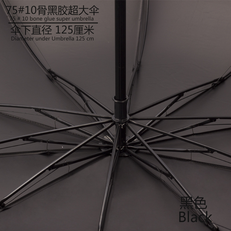 75号10骨黑胶伞 伞架 800 ·