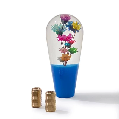 Small Chrysanthemum Bulb Type Resin Cab and accessories - blue-backgroundcolorful-flowers