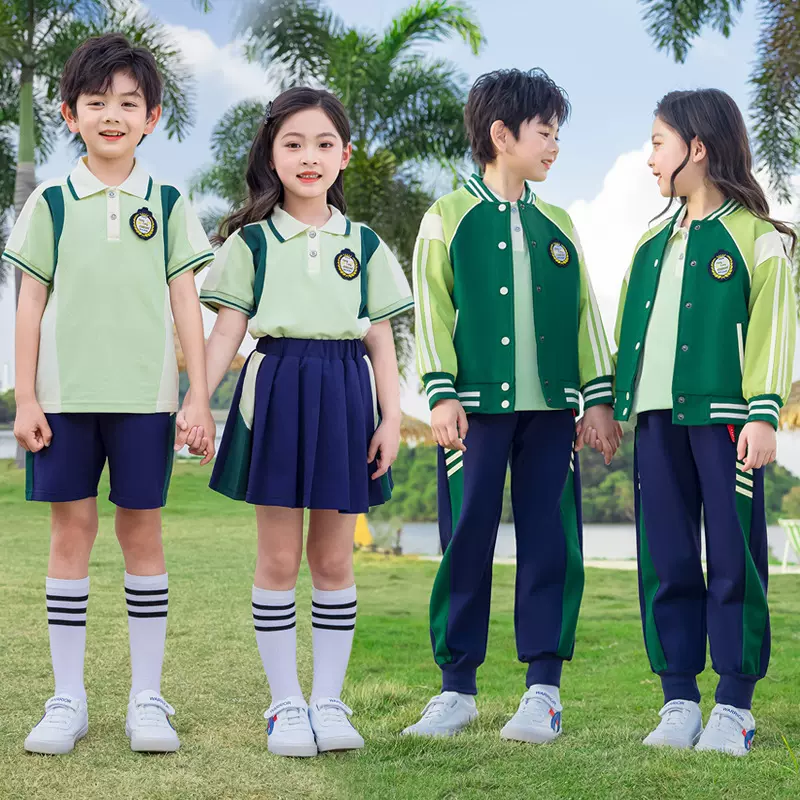 小学生校服夏季三件套运动会套装团体班服一年级幼儿园园服春夏装