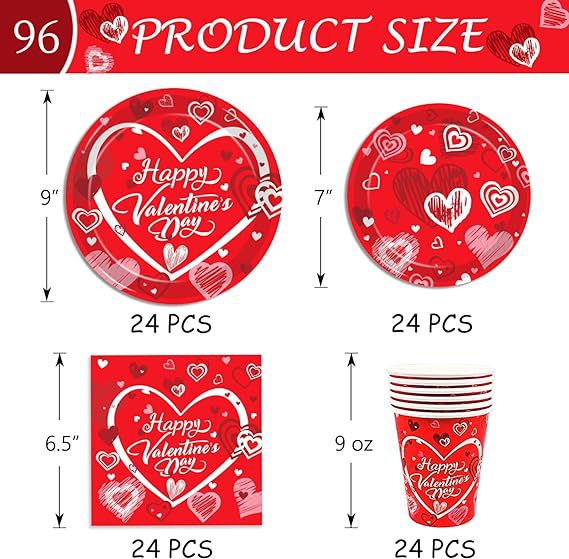 Valentine's Day Sweet Pastoral Heart Shape Paper Family Gathering Party Festival Tableware display picture 2
