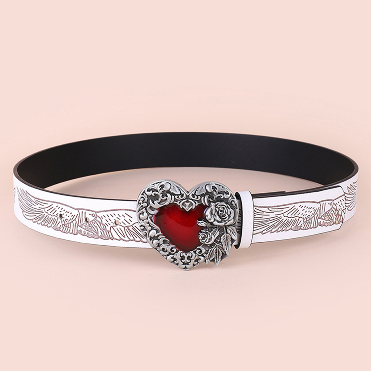 200g Weight Belt Classification 1 Piece Quantity Holiday, Daily Occasion Pu Leather, Alloy Material Heart Shape Pattern Women's Gender Cartoon Style, Sweet, Simple Style Style Cartoon Style Sweet Simple Style Heart Shape Pu Leather Alloy Women's Leather Belts 11