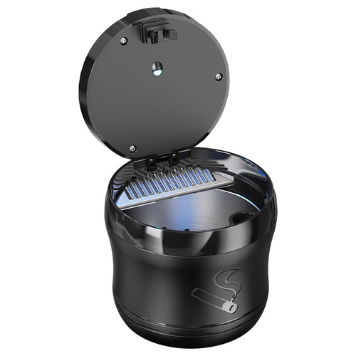 Car ashtray with cover, metal liner, in-car creative ashtray, LED light, home office, automotive supplies