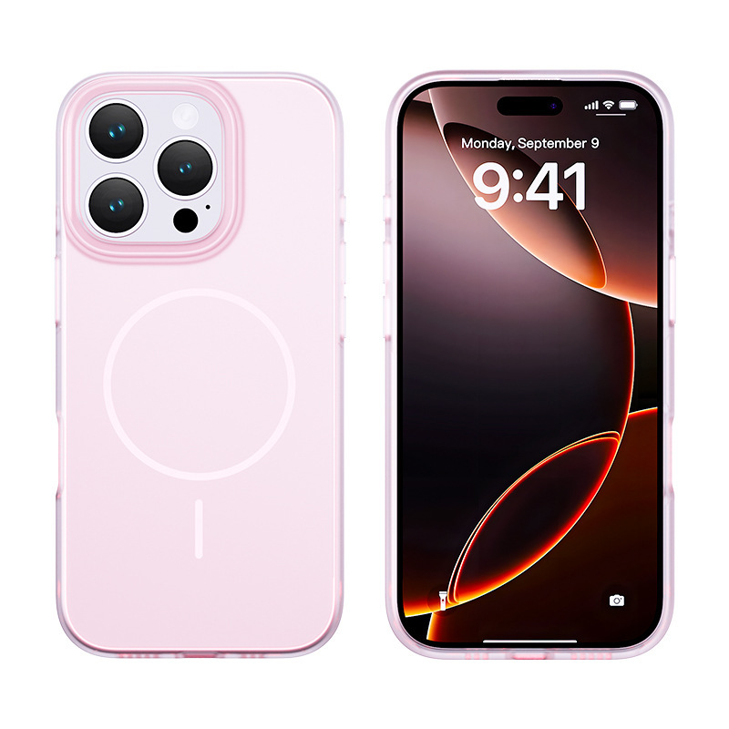 IPhone16Pro半透明磁気吸引携帯ケース一体式撮影ボタン液体シリコン携帯ケースを適用|undefined