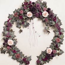 亚马逊拱门迎宾椅背仿真花条桌花婚礼户外装饰假花新款厂家批发