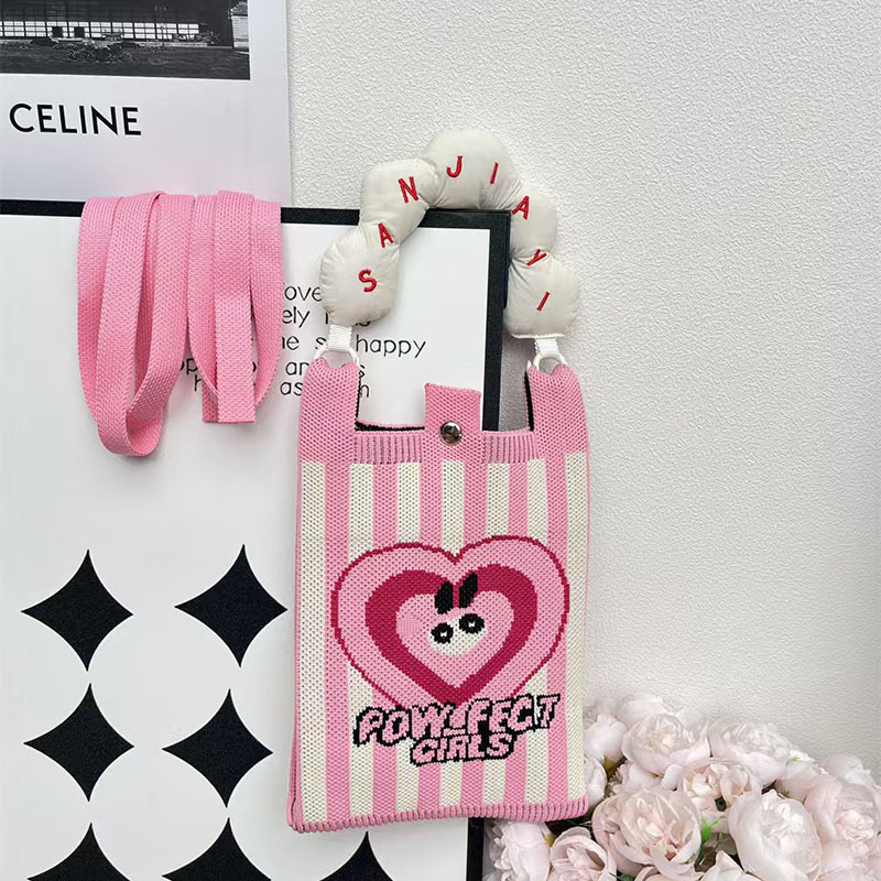 [스트라이프하트] 화이트 핸들 + 숄더 스트랩