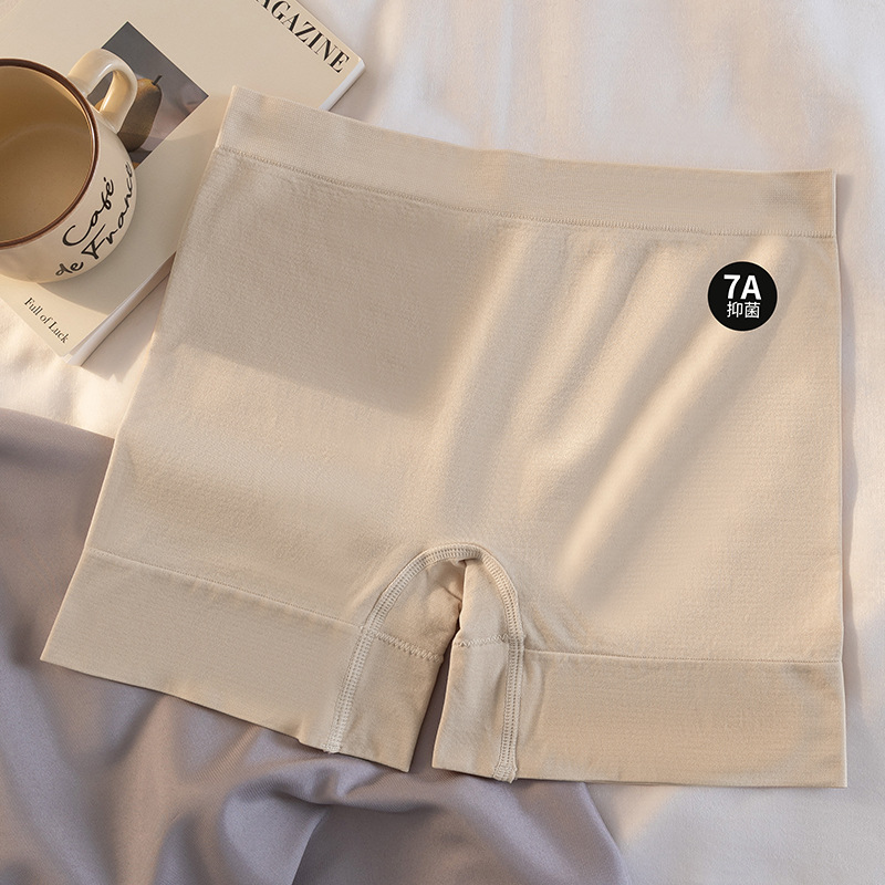 Pantalones de seguridad, cintura media para mujer, sensación de desnudez sin costuras, anti-luz, sin rizos, bóxer dos en uno, entrepierna de algodón 7A, refrescante