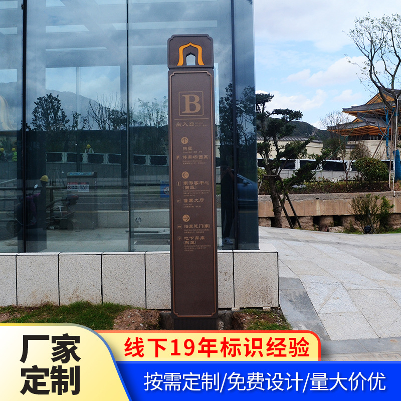 正法讲寺不锈钢广告牌定制户外导视牌标识标牌景区公园道路指示牌