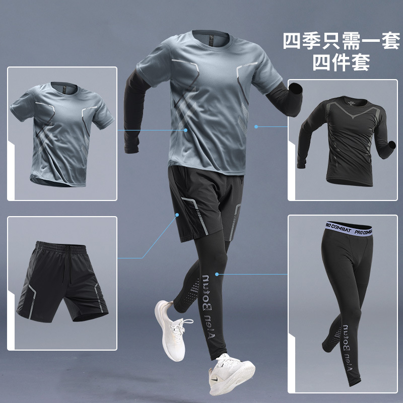 Trajes deportivos para hombres corrida de la mañana otoño invierno ropa seca rápida equipo de corrida de invierno ropa de gimnasio entrenamiento de baloncesto