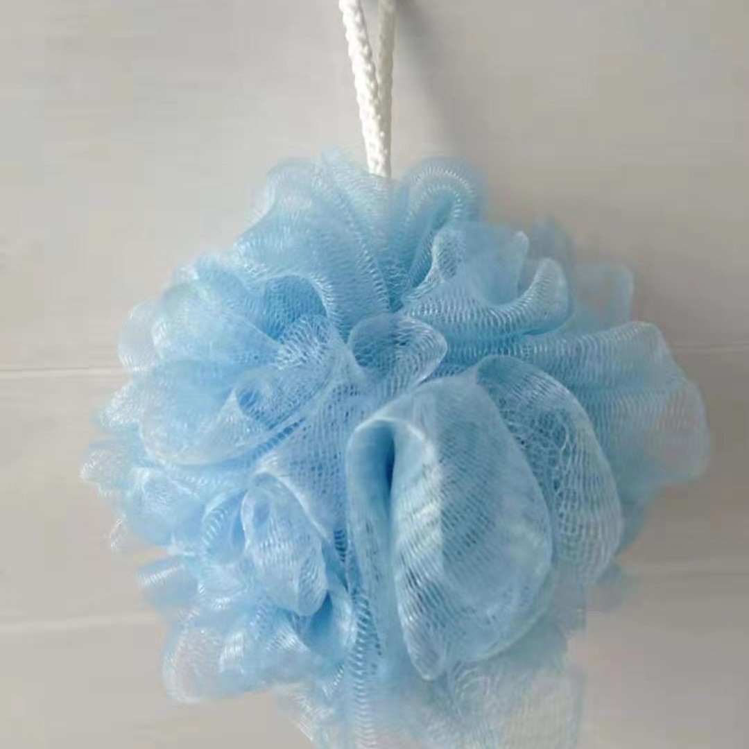 Bola de baño grande de malla fina 50 g, suave y espumosa, venta al por mayor directamente de fábrica.