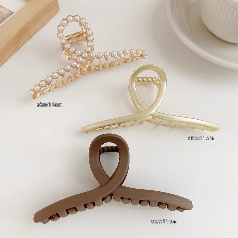 Horquilla de acrílico de las mujeres cuchara trasera updo clip de pelo grande celebridad de Internet elegante tiburón clip tocado simple horquilla