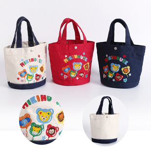 in stock Mommy Bag New Japanese Cartoon Small Animal Balloon Embroidered Handbag Canvas Bag for Hair