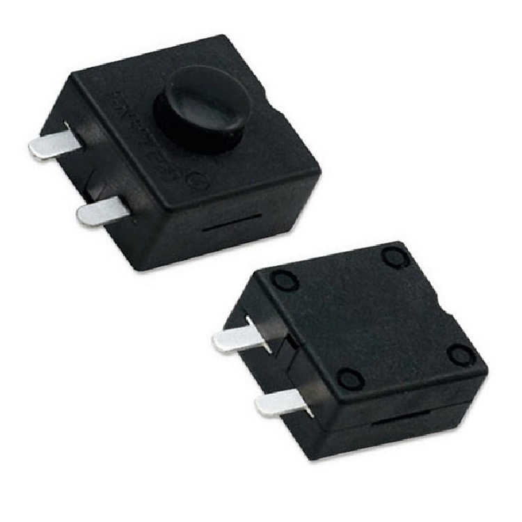 侧面自锁开关2脚  侧按小型电筒按钮开关 侧插2脚按键开关12*12*9