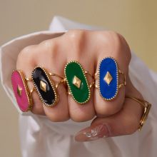 �����β���ֶ�ɫ������Բ����˫�㿪�ڽ�ָ����ֶ�18k�����Ʒ