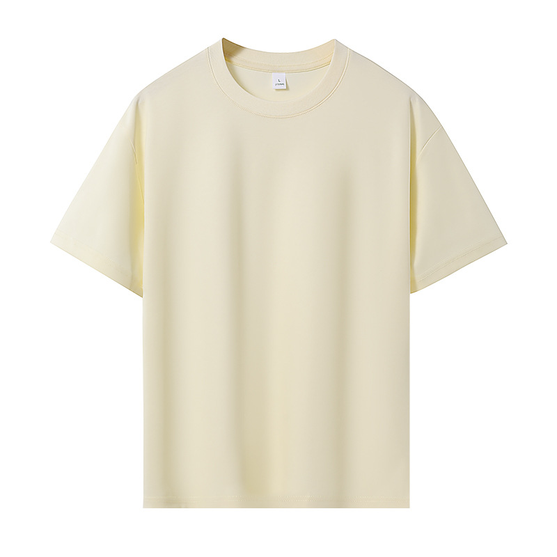 210G de piel erosionada, suave y cómoda, sensación fresca, amoníaco líquido, algodón, cuello redondo, manga corta, camisa publicitaria, ropa de trabajo, camiseta personalizada