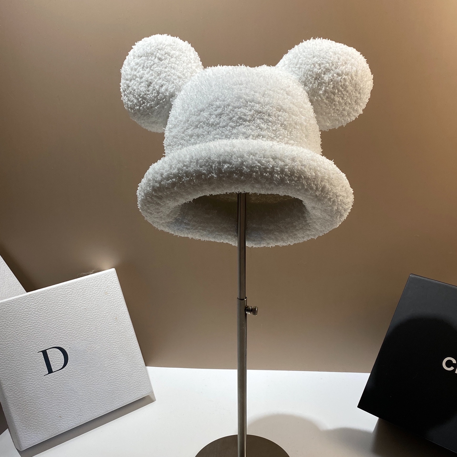 Bear Eared Brimless Female Hat with New Trend Cute and Sweet Headband Hat Personalized and Versatile Warm and Windproof Basin Hat_voghion.com