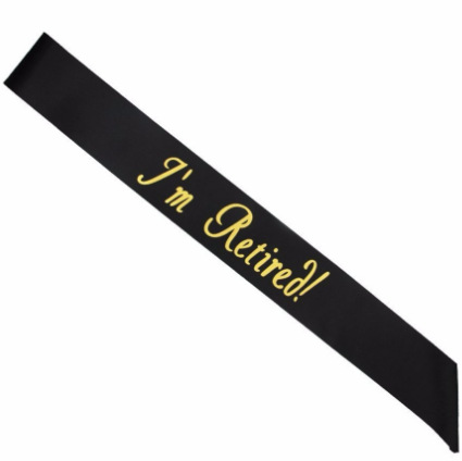 AliExpress eBay trabajo jubilación estoy Retirado SASH etiqueta bronceado correa de hombro Suijin cinturón