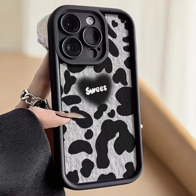 English Heart Spots Suitable for Iphone16Pro Mobile Phone Case Apple 15/14 European and American 13Promax New Model 12