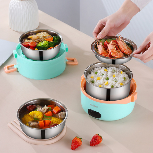 Electric rice cooker lunch box, warm-keeping lunch box, plug-in with built-in heating, office worker office steam-cook hot meals magic tool