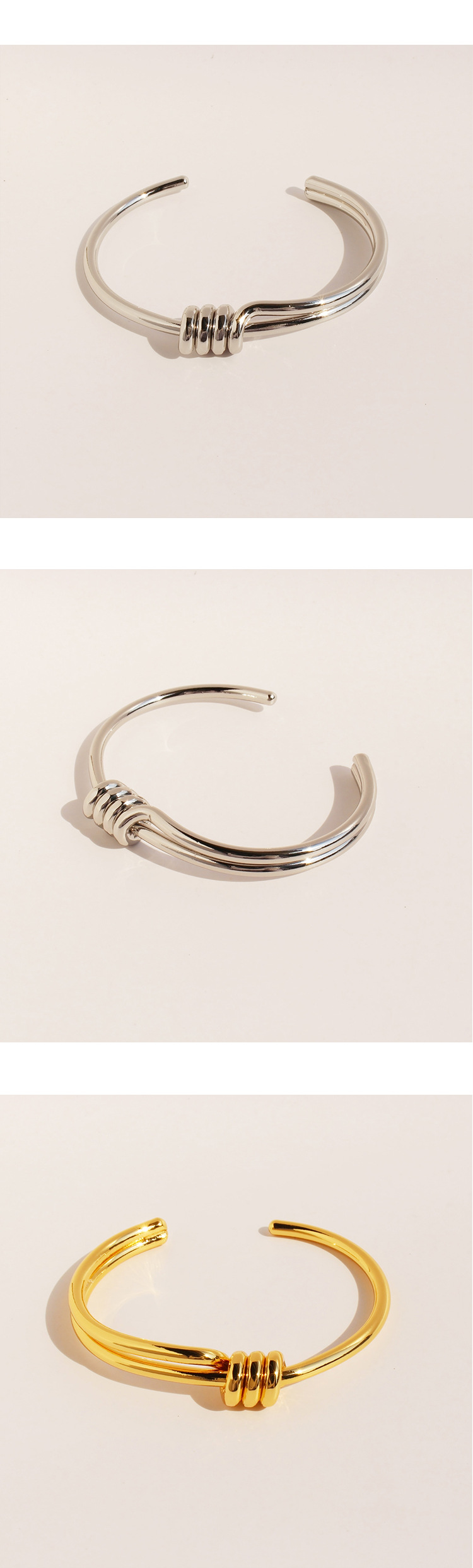 23g Weight 18K Gold Plated Plating Material Bangle Classification Brass Chain Material Wholesale Simple Style Classic Style Solid Color Brass Plating 18K Gold Plated Bangle