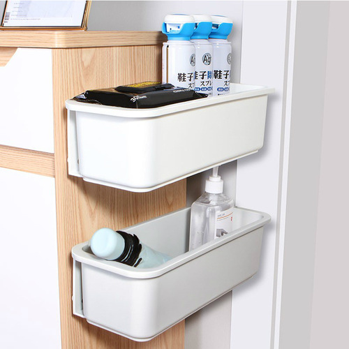 Pull-out cabinet storage box for bathroom, no punching, narrow slit storage rack, kitchen wall-mounted storage shelf