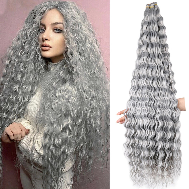 Wig Female Chemical Fiber Crochet Hair 32Inch Deepwavebulkhair Multi-Color Curved Hair Spot Wholesale Fluffy Wig Female Chemical Fiber Crochet Hair 32Inch Deepwavebulkhair Multi-Color Curved Hair Spot Wholesale Fluffy