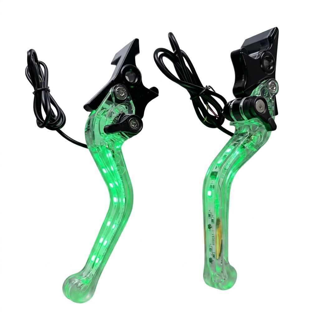 Motorcycle LED lighted brake modified handle CG125 front disc brake rear drum clutch accessories handlebar grips