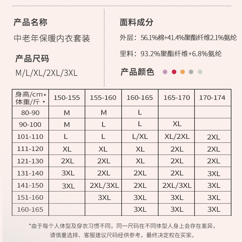 (2개) 중년 및 노인 겨울 열 속옷 여성 기모 두껍게 세트 플러스 사이즈 어머니 바닥 면화 스웨터 제조 업체 도매