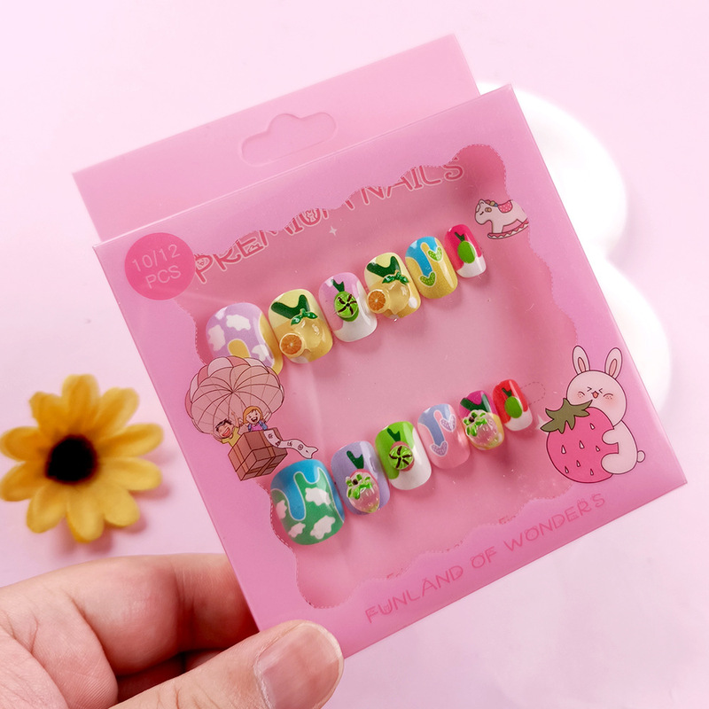 Cartoon Children's Nail Stickers, Fresh Fruit Nail Art Stickers, High-End Nail Decals for Kids, Direct Supply from Physical Stores