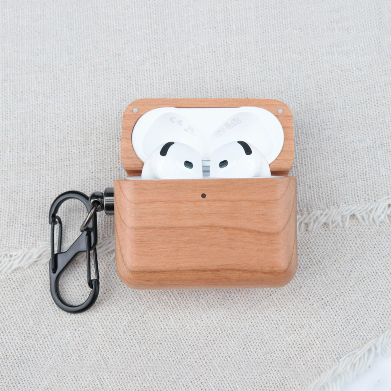 Wholesale Cross-Border Wooden Earphone Case Suitable for the New AirPods 4Th Generation Protective Cover Apple Bluetooth Solid Wood Earphones