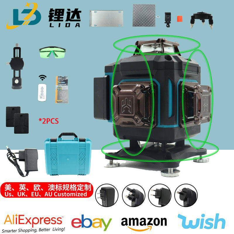 16线红外线水平仪绿光蓝光红光激光仪高精度贴地贴墙便携 水平仪