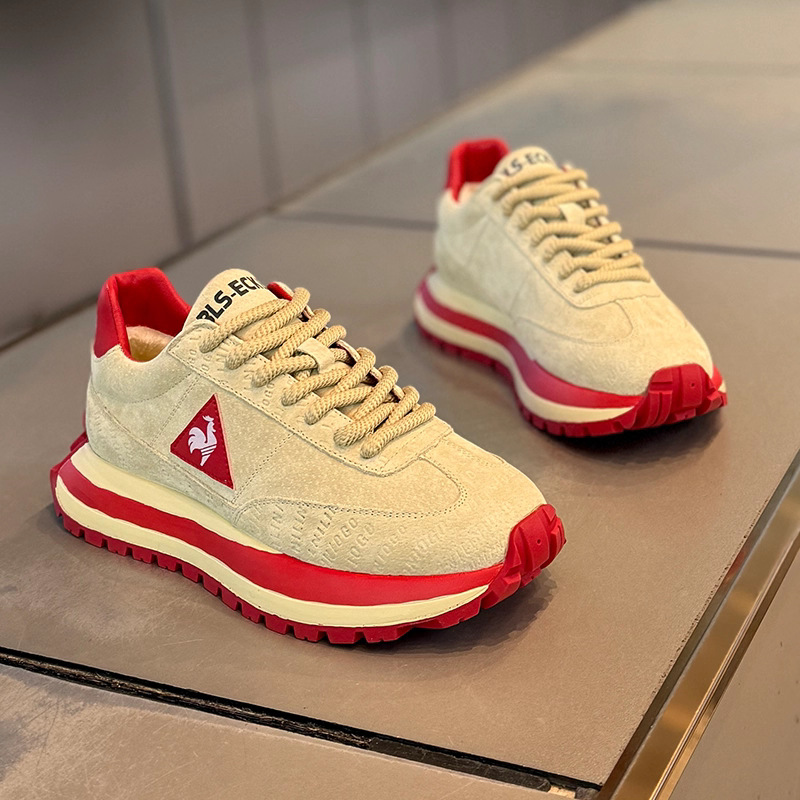 European Luxury Men's Shoes Live Autumn Leather Casual Sneakers Student Color-Blocking Thick-Soled Height-Increasing Dad Shoes