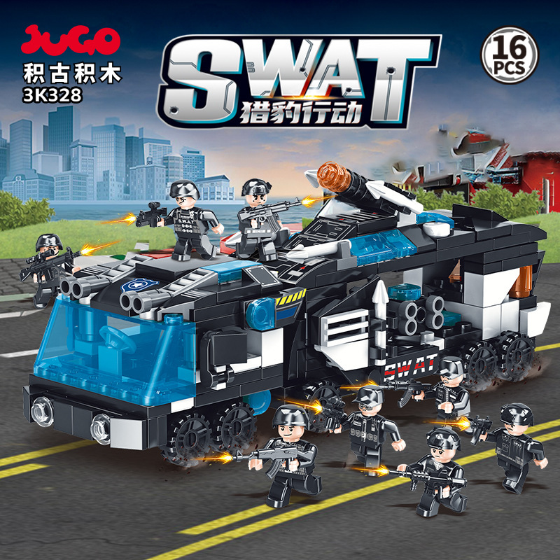 Children's Educational Assembly Toy Building Block Car Police Car Mecha Robot Boy Birthday Gift Small Minifigure Children's Educational Assembly Toy Building Block Car Police Car Mecha Robot Boy Birthday Gift Small Minifigure