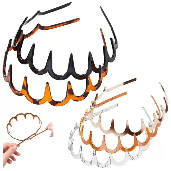 Amazon Cross-Border Long-Toothed Wavy Hairband, Popular High-End Fashion Simple Non-Slip Face-Washing Hairband with Teeth, Wholesale Hair Accessories
