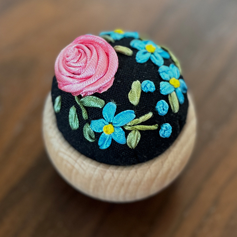 Paquete de material de bricolaje de bordado, bordado de espinas, práctica para principiantes, bolso de mano, juego de regalo, flor de bordado Lu, caja de inserción de aguja de autobordado tridimensional