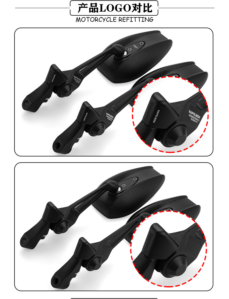 Aos4 Small Japanese Motorcycle Rearview Mirror Uqi U+B N1S M2 Ube Electric Vehicle Modified Reflector