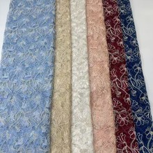 厂家直批 夏季爆款现货网纱电脑花纹绣花布 时尚礼服旗袍满幅面料