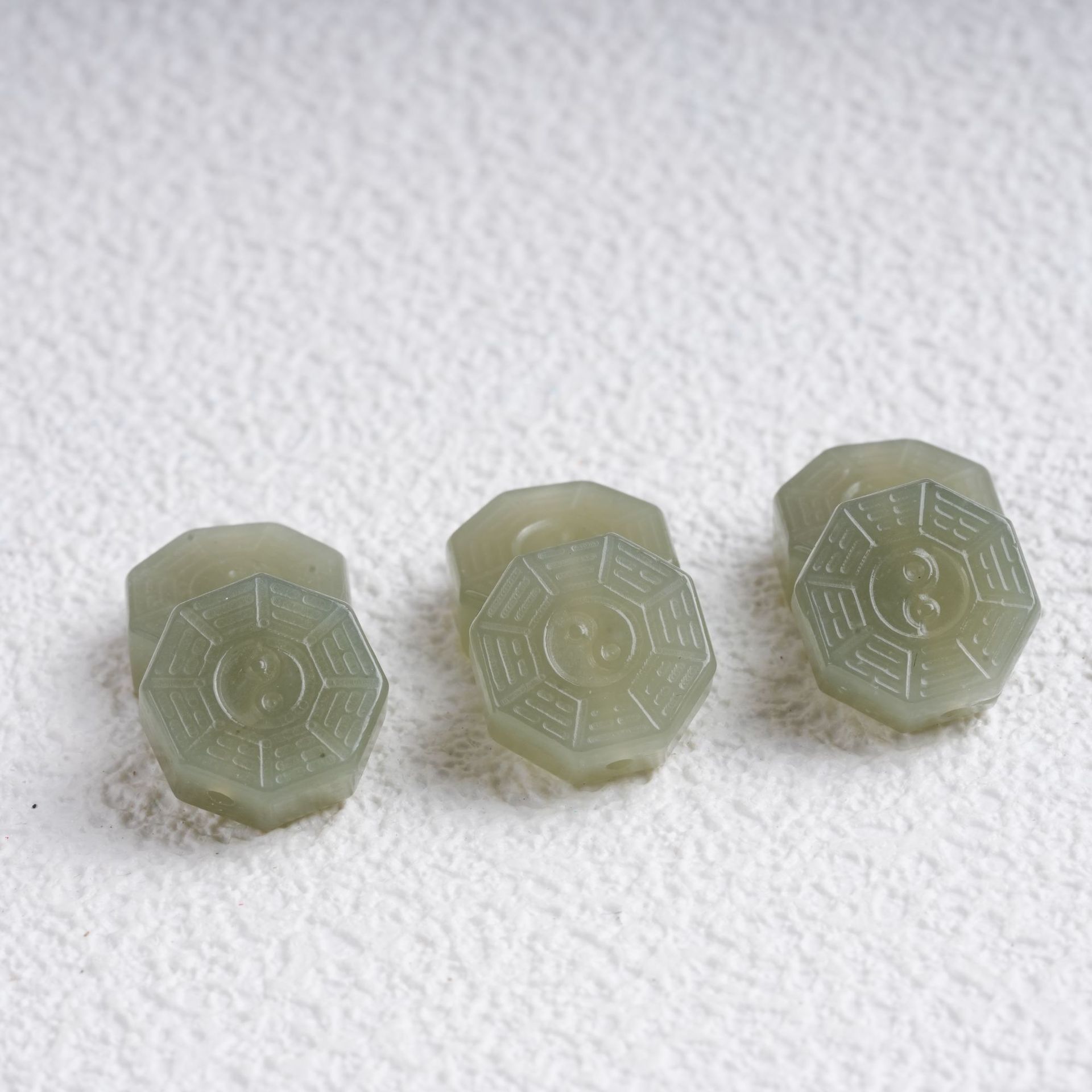 Natural Hetian Jade Bagua Spacer Beads DIY Jewelry Accessories Handmade Beaded Back Cloud Pendant Accessories Wholesale